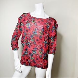 Free People floral ruffle Dock Street top